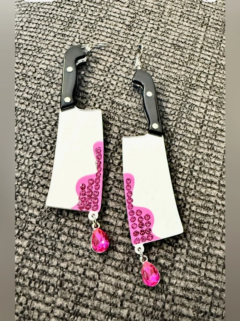 Betsey Johnson  Cleaver Drop Earrings Betsey put tiny crystal as signature.